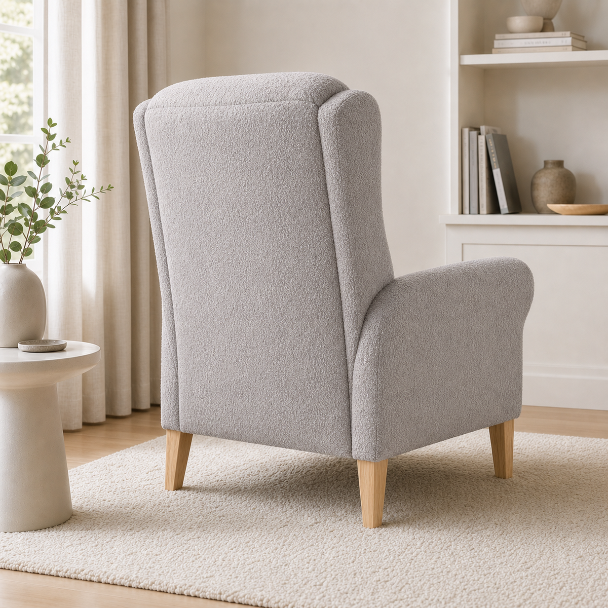 Fauteuil en bois Basile - Gris clair