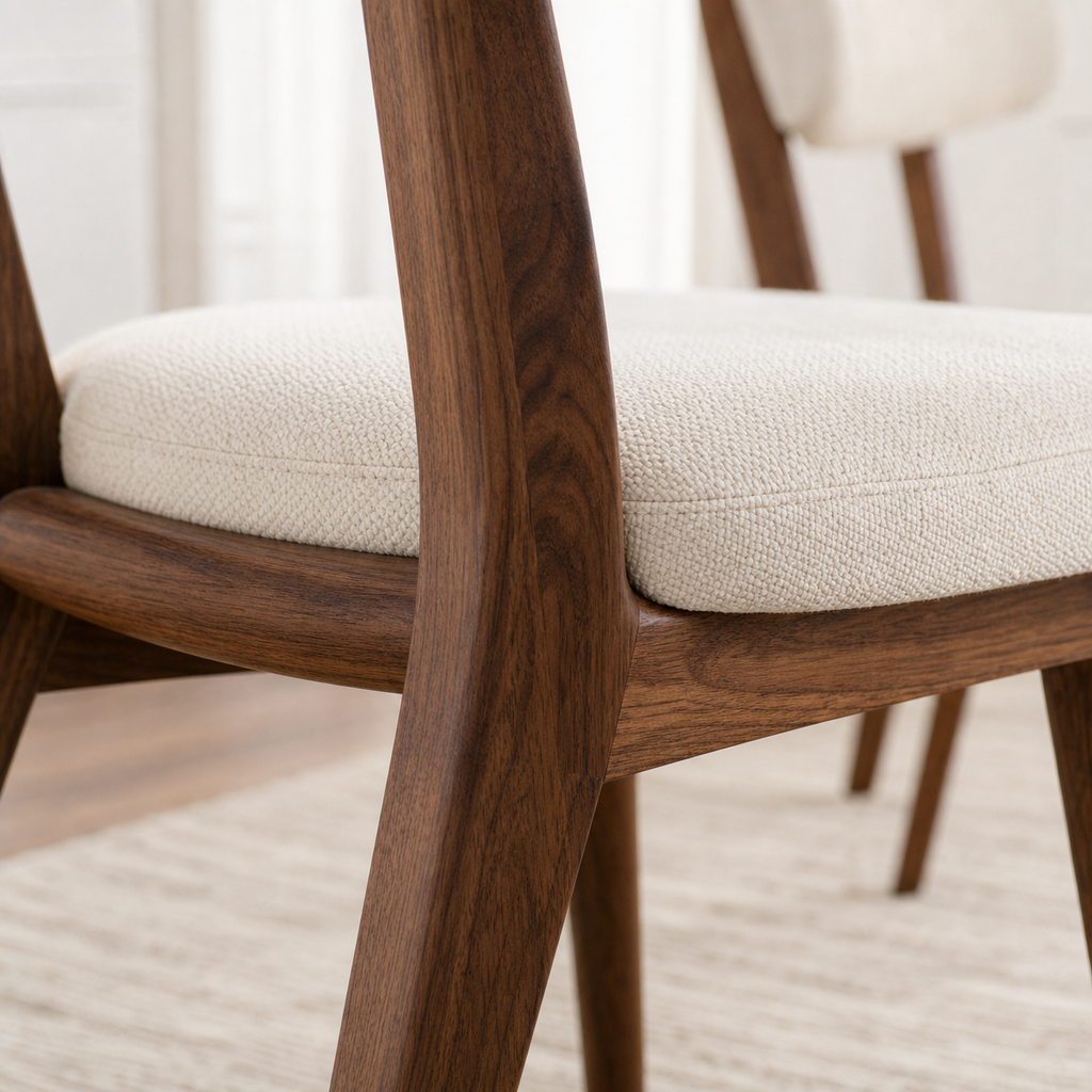 Lot de 2 chaises en bois massif Joséphine - Beige