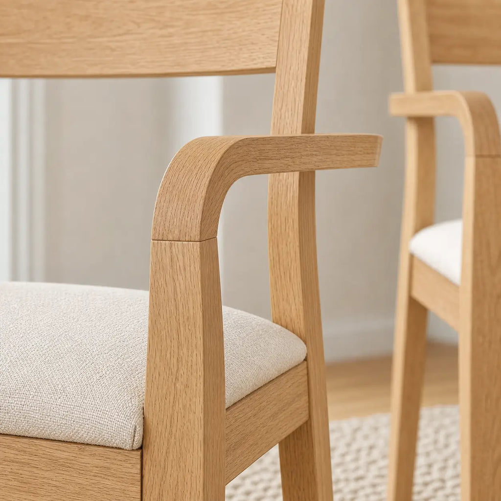 Lot de 2 chaises de salle à manger en bois d'hévéa massif Aurore