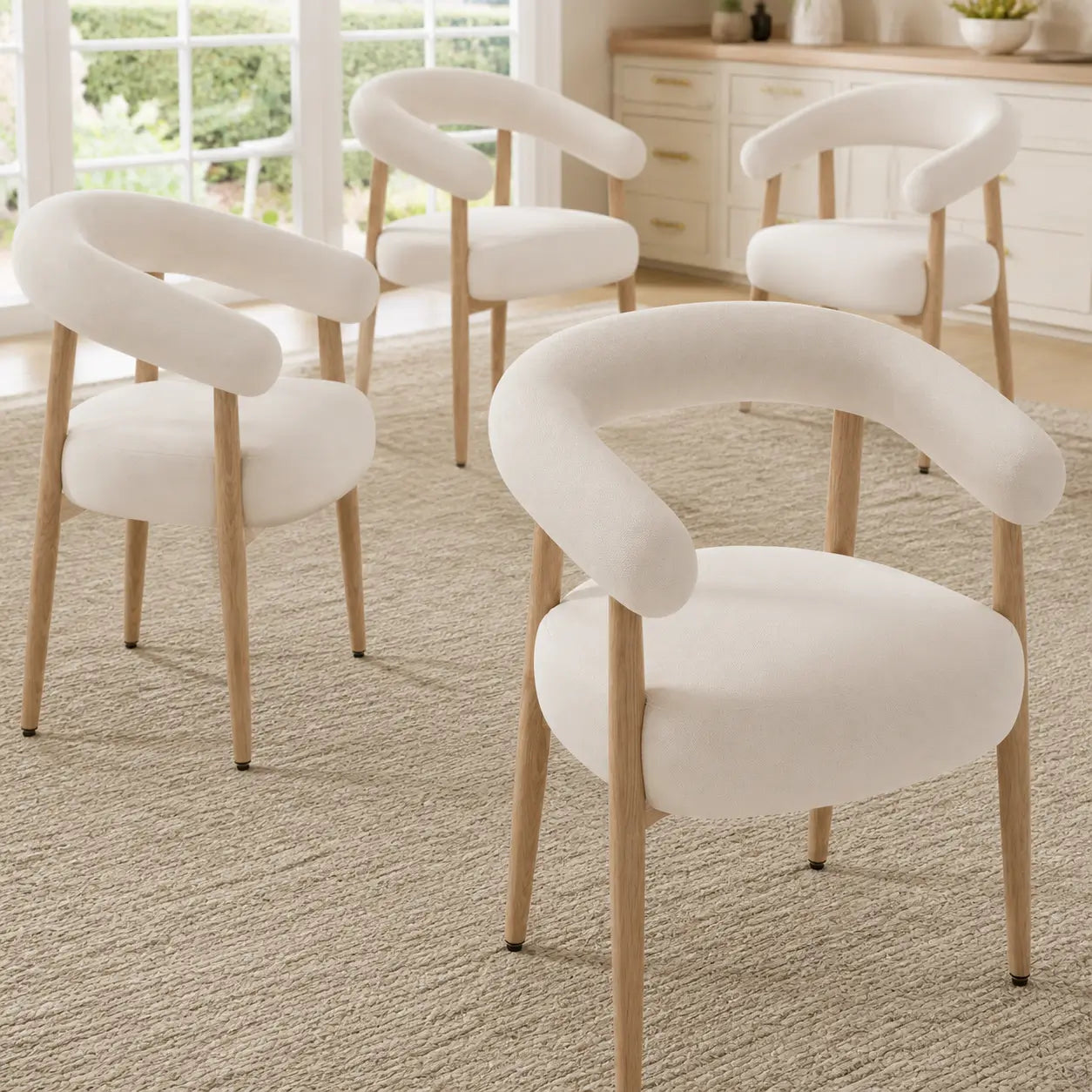 Chaises de salle à manger en bois Jeanne - Lot de 4