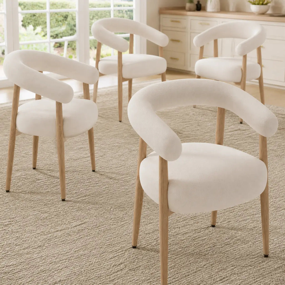 Chaises de salle à manger en bois Jeanne - Lot de 4