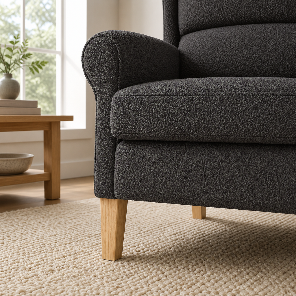 Fauteuil en bois Basile - Gris foncé