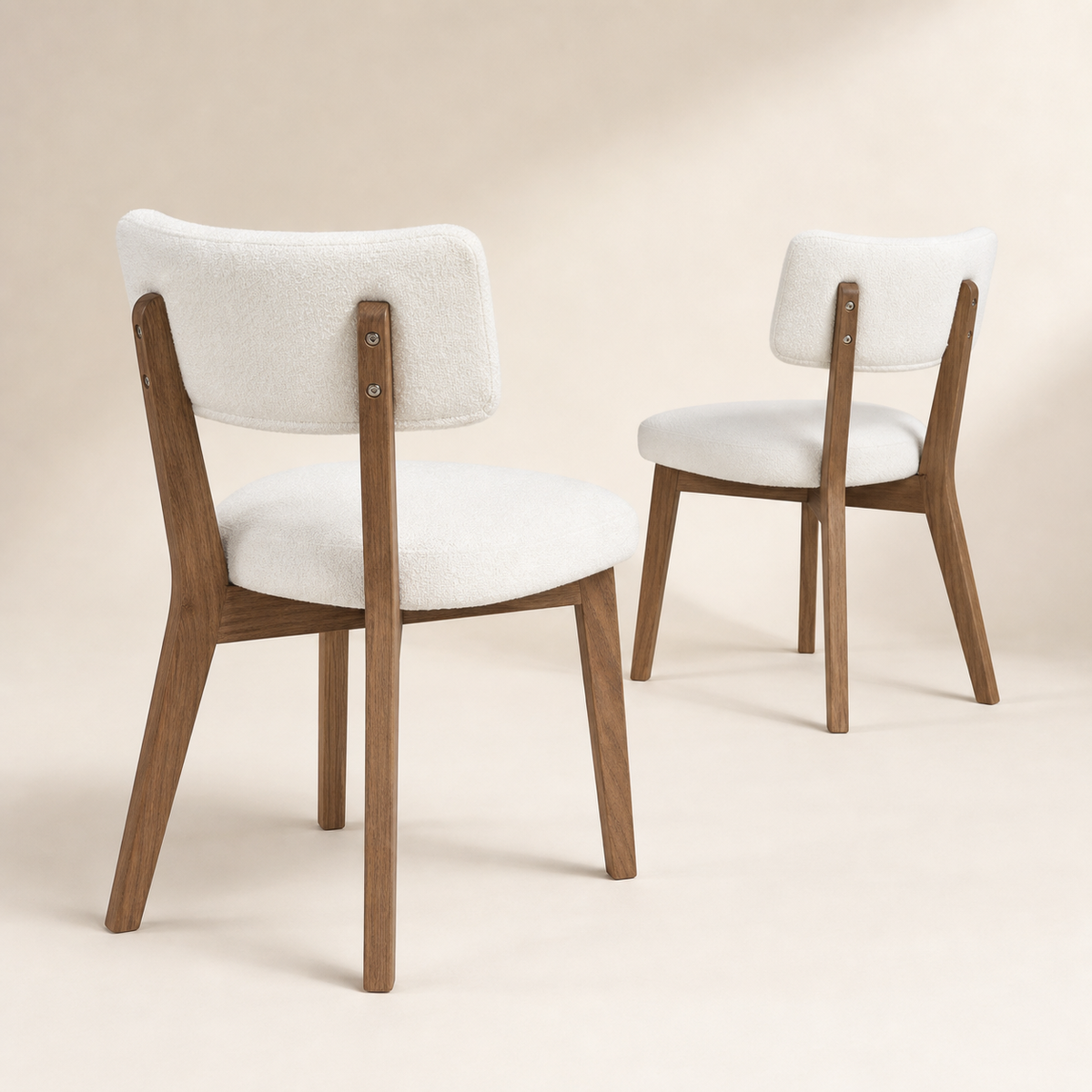 Lot de 2 chaises en bois massif Apolline - Beige