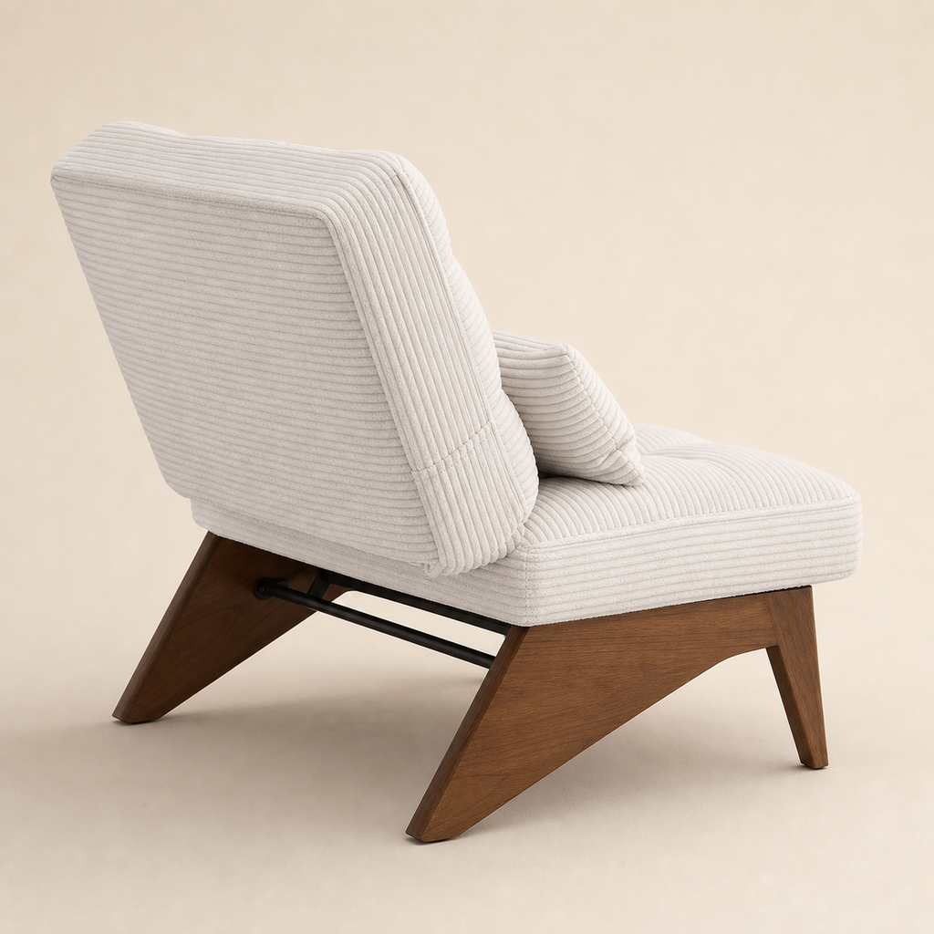 Fauteuil lounge en bois Marguerite - Beige