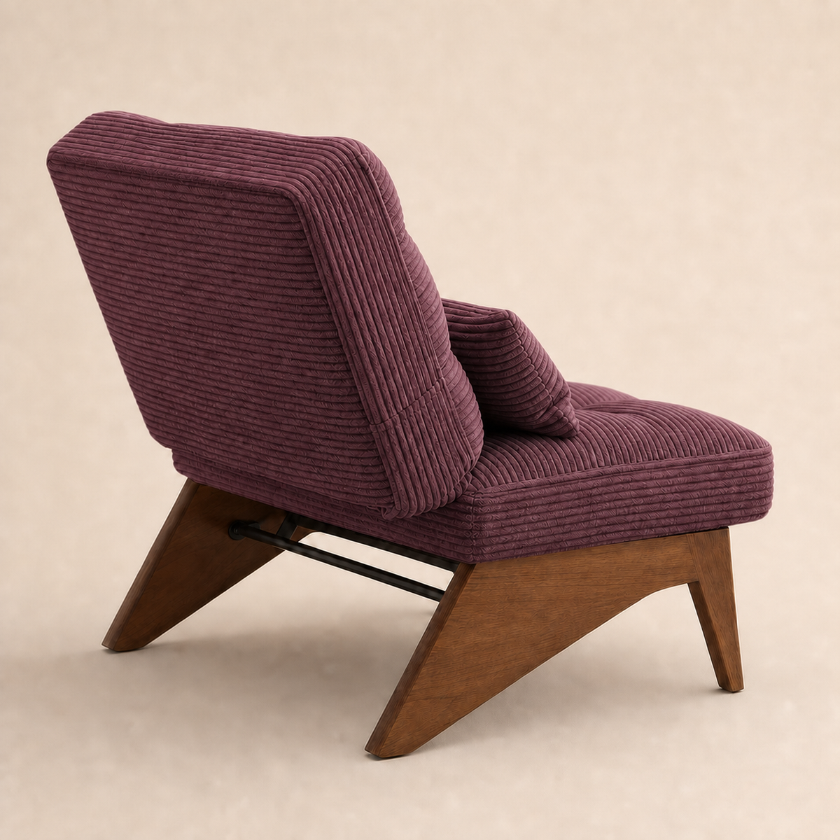 Fauteuil lounge en bois Marguerite - Bordeaux