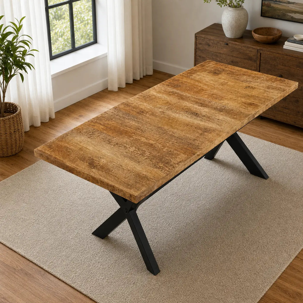 Table à manger en bois de manguier massif Gaston