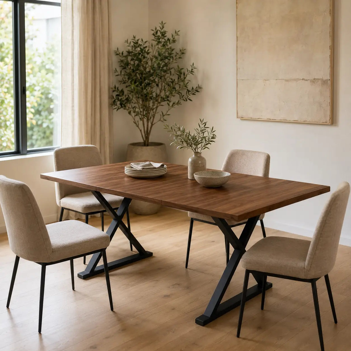 Table à manger 6 personnes en bois Anna