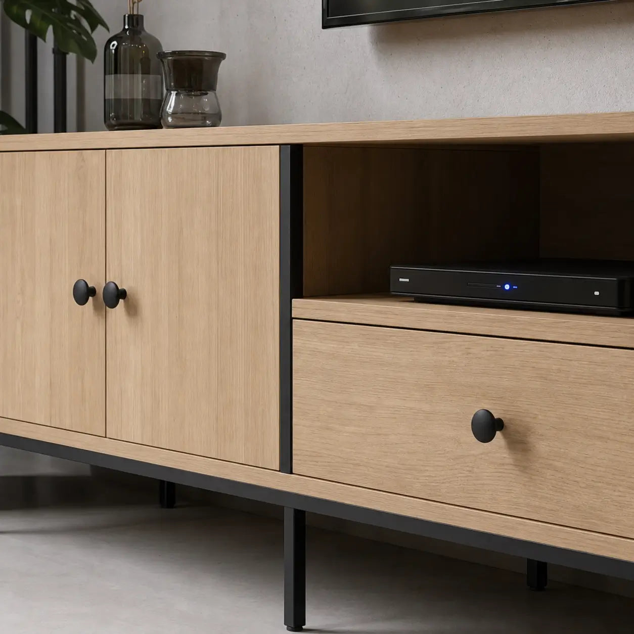 Meuble TV 200 cm en bois Blanche
