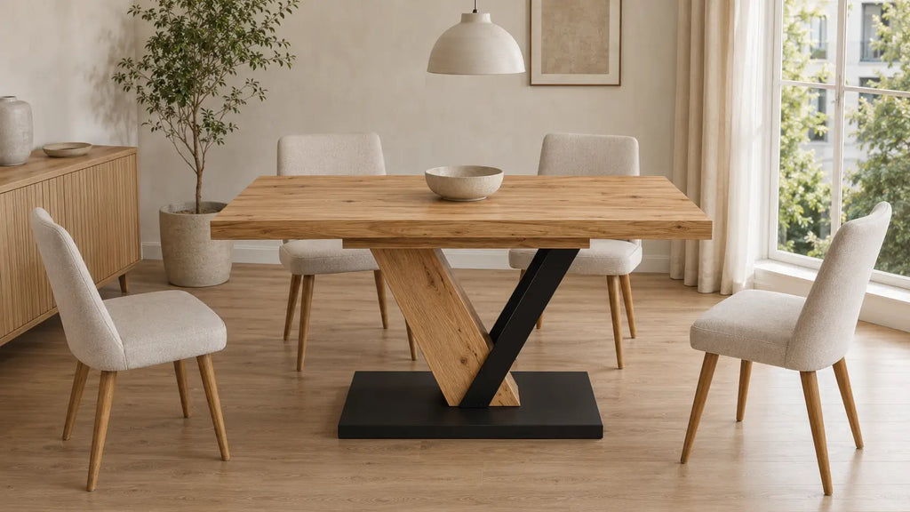 Table à manger extensible en bois Victor