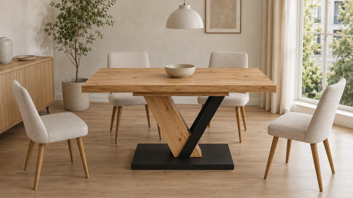 Table à manger extensible en bois Victor