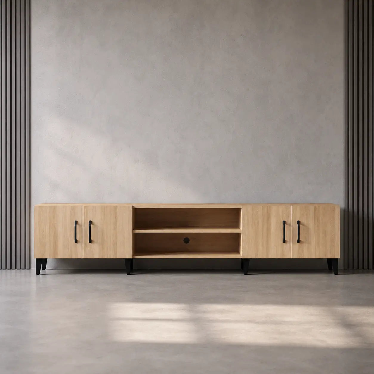 Meuble TV 180 cm en bois Hadrien