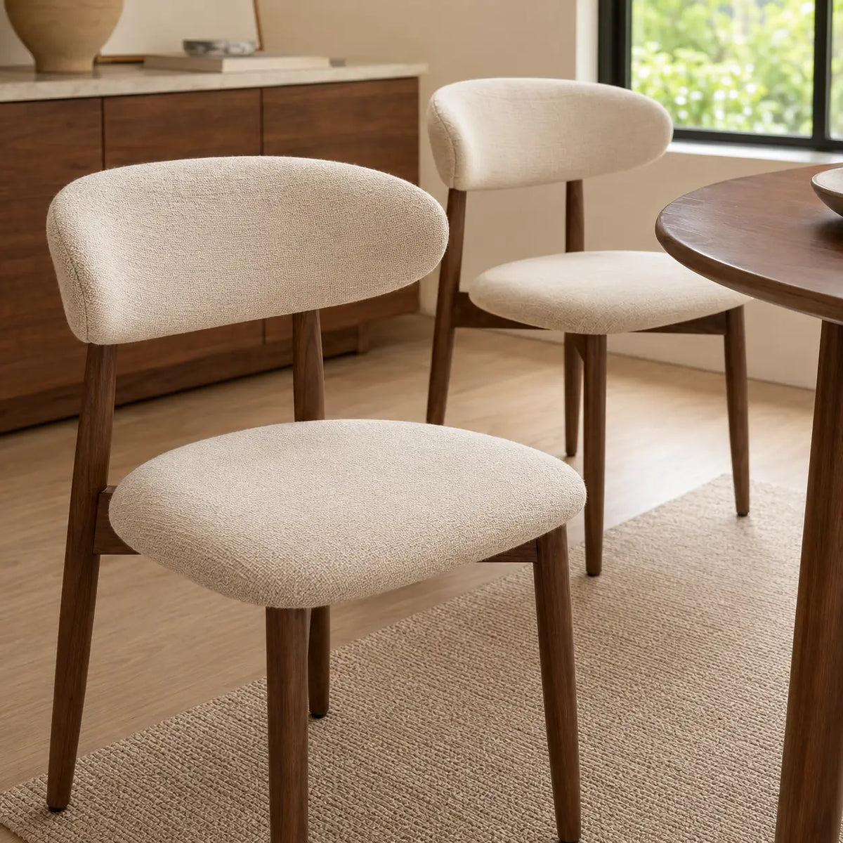 Lot de 2 chaises scandinaves en bois Elia - Beige