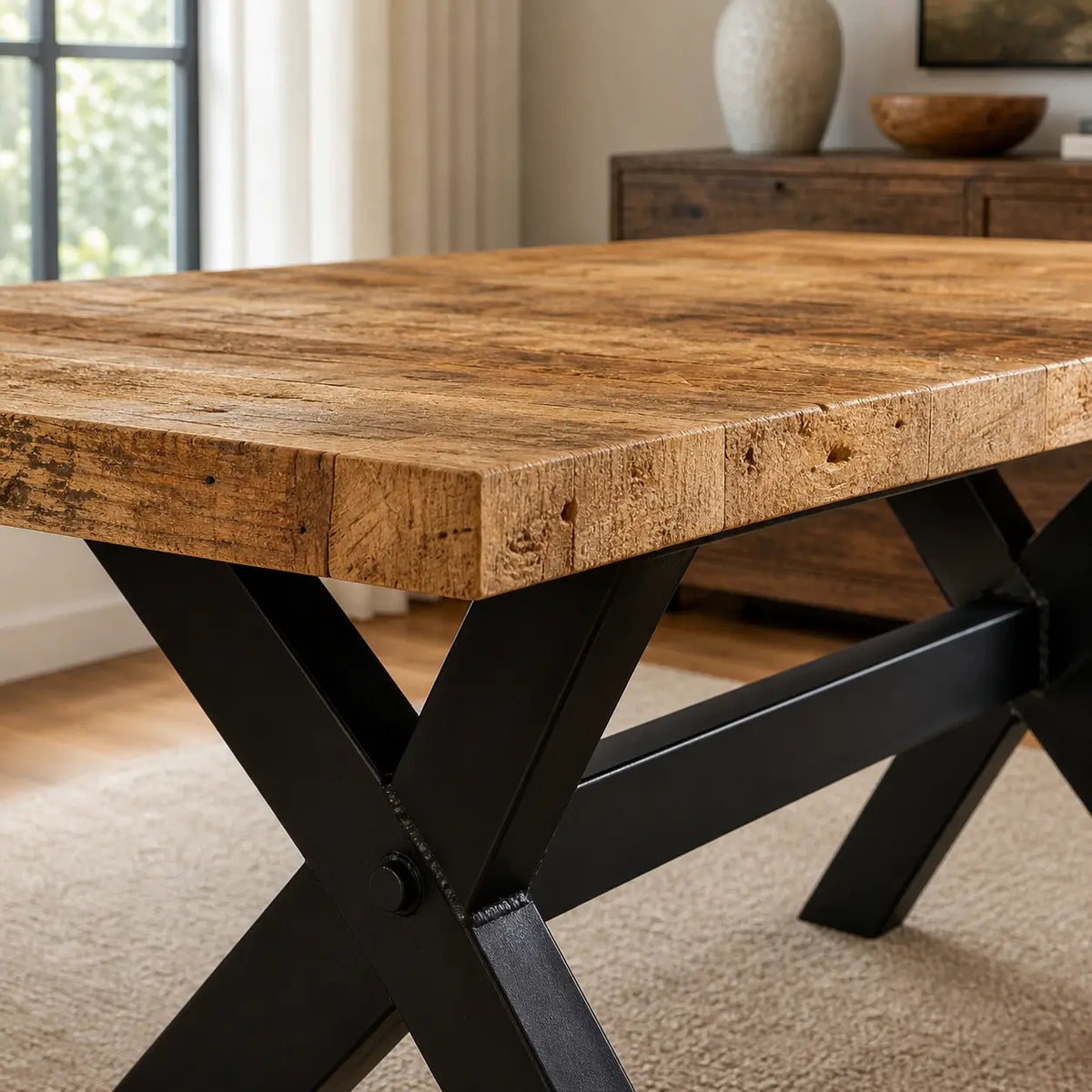 Table à manger en bois de manguier massif Gaston