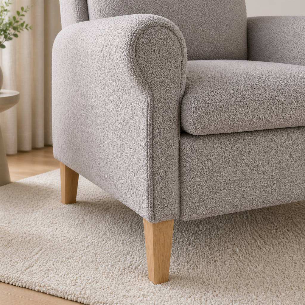 Fauteuil en bois Basile - Gris clair