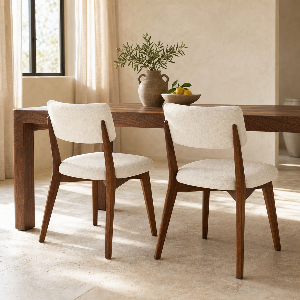 Lot de 2 chaises en bois massif Joséphine - Beige
