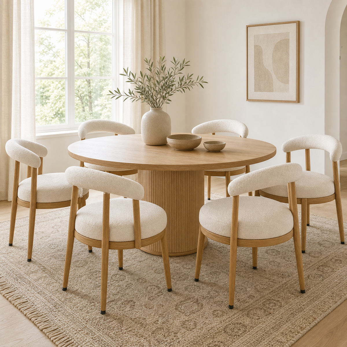 Chaises de salle à manger en bois Jeanne - Lot de 6