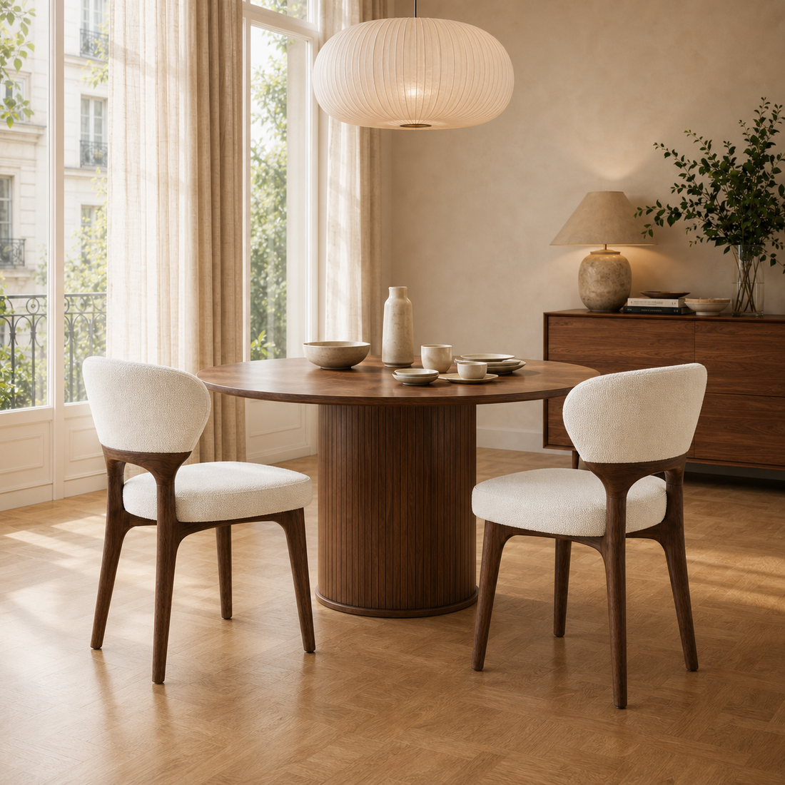 Lot de 2 chaises en bois massif Clara