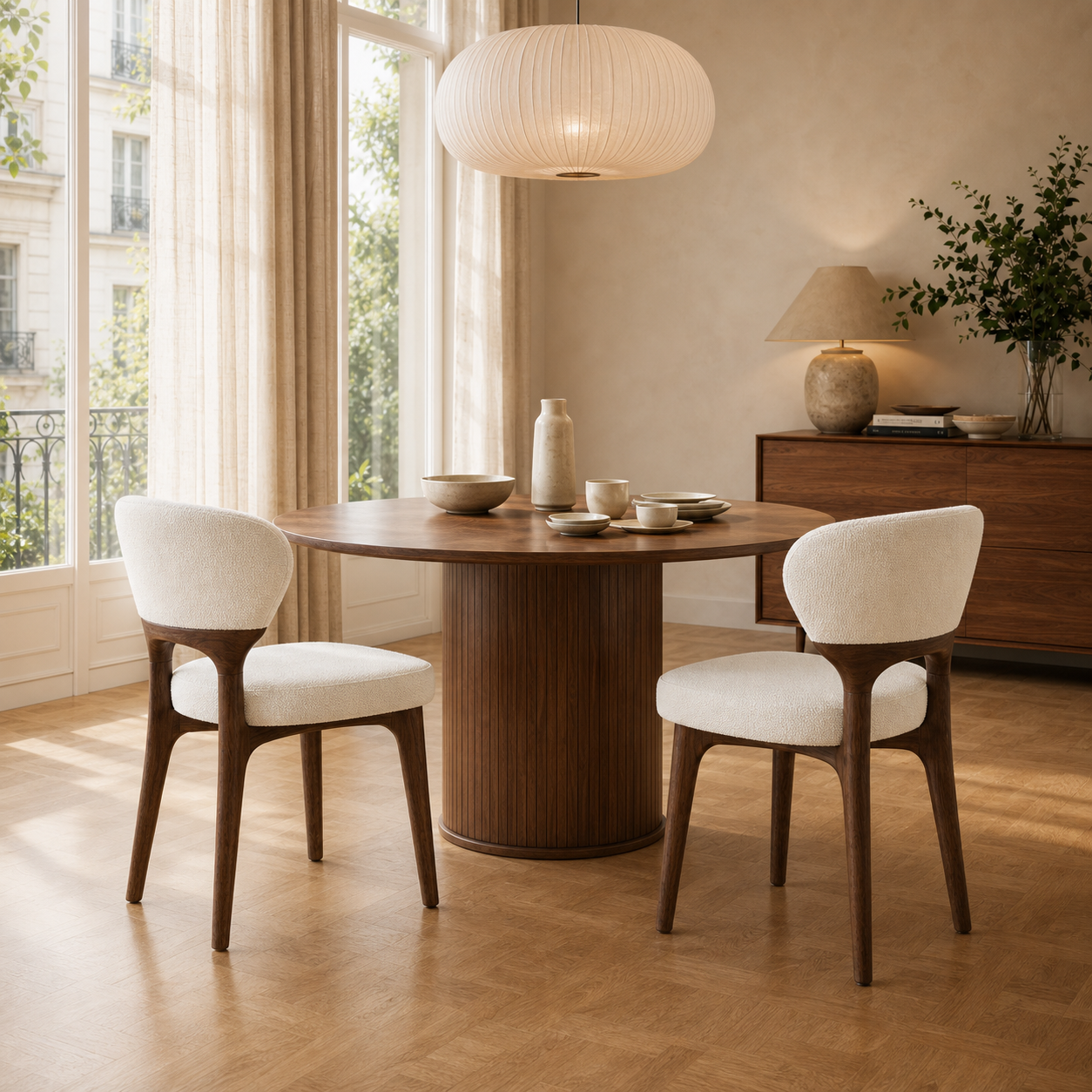 Lot de 2 chaises en bois massif Clara