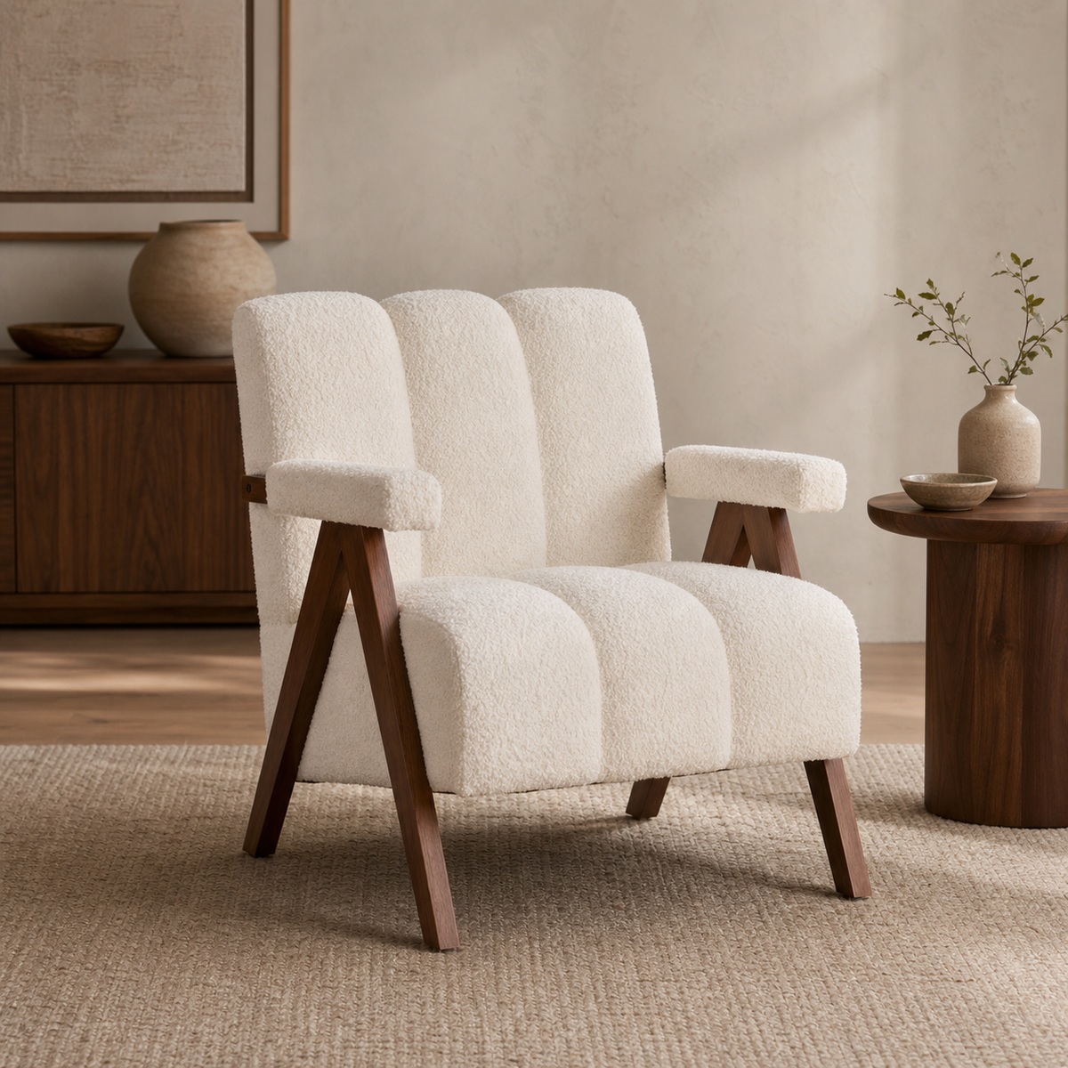 Fauteuil moderne en bois Aurélien