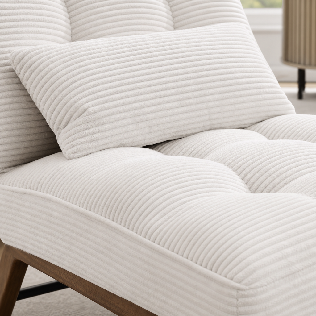 Fauteuil lounge en bois Marguerite - Beige