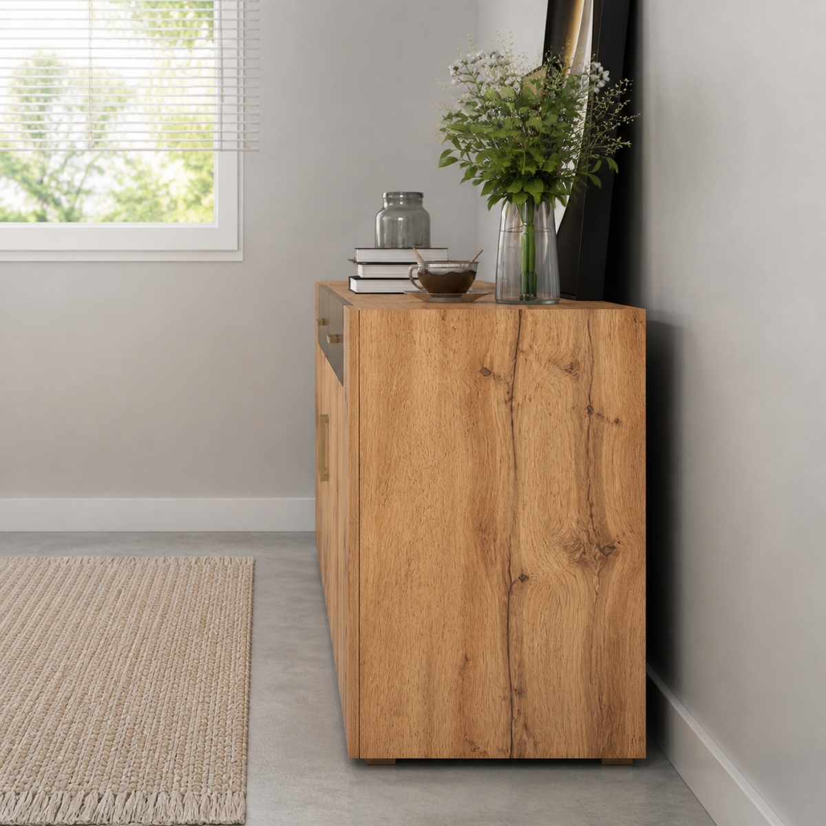 Buffet 4 portes 2 tiroirs en bois Alma