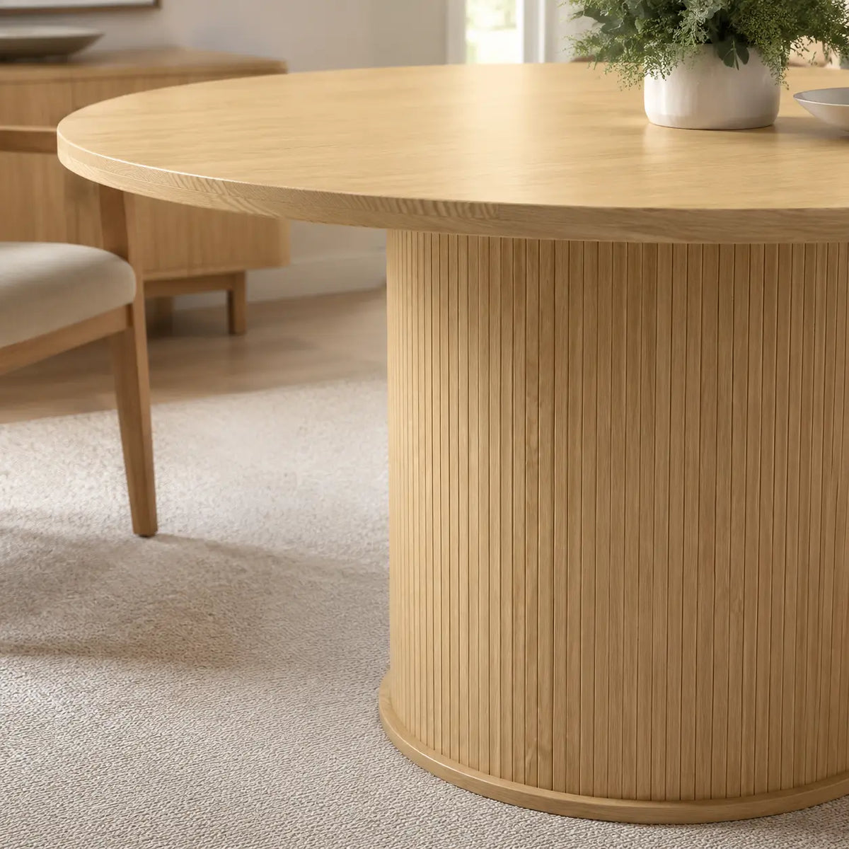 Table à manger ronde en bois Arthur