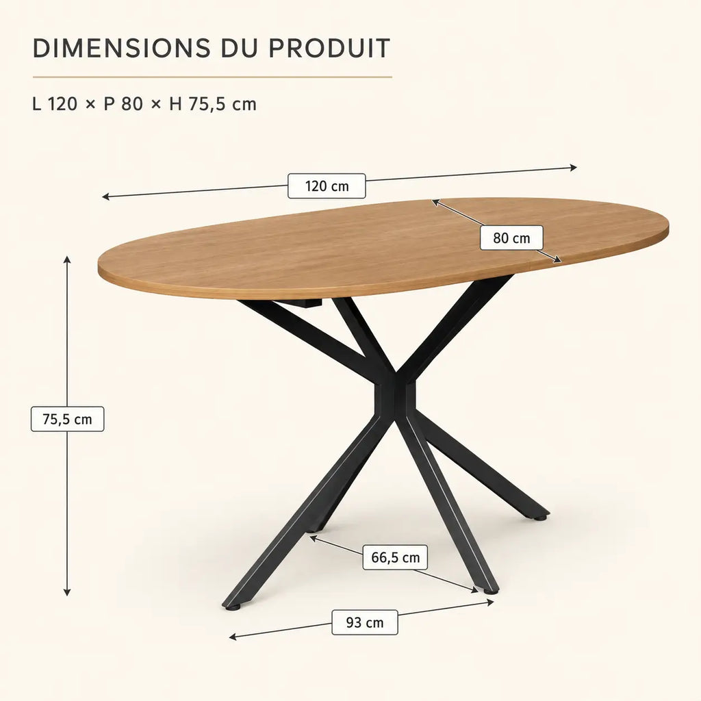Table à manger 4 personnes en bois Nina