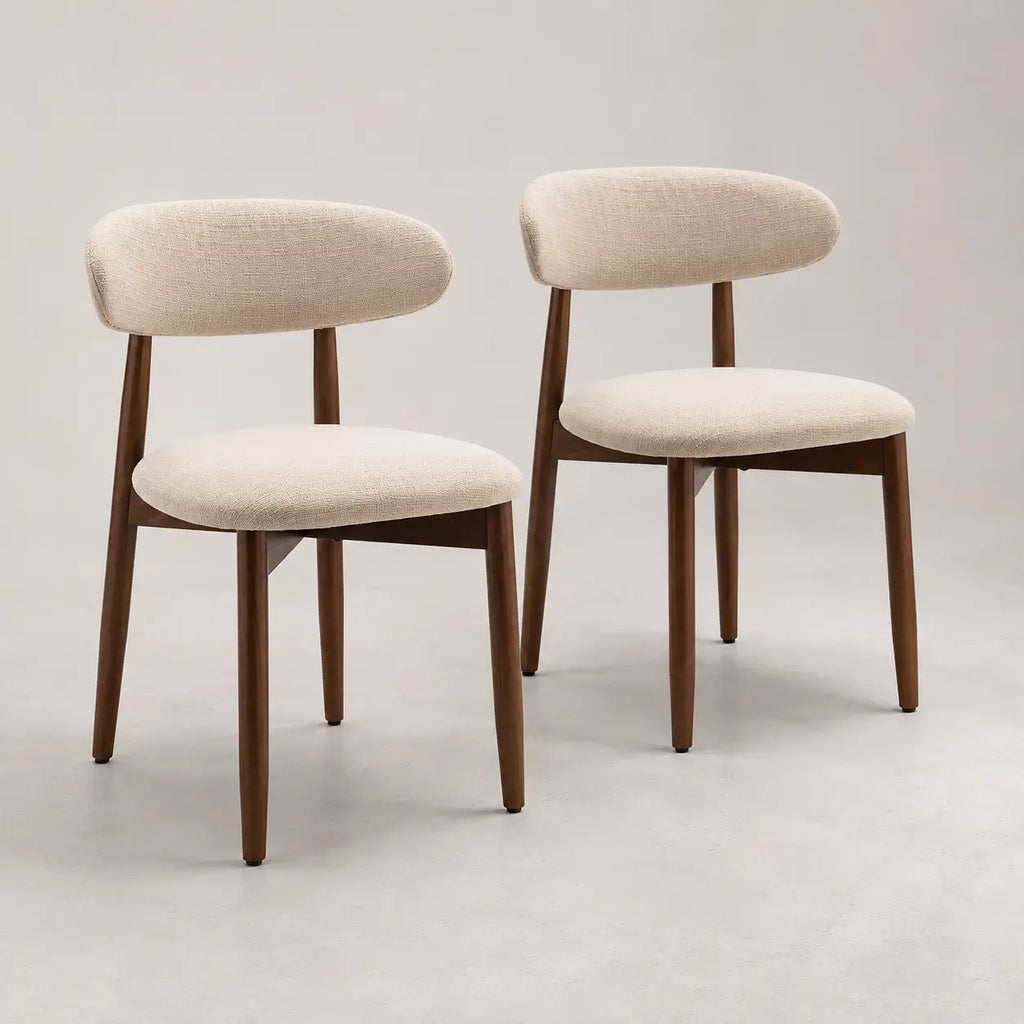 Lot de 2 chaises scandinaves en bois Elia - Beige