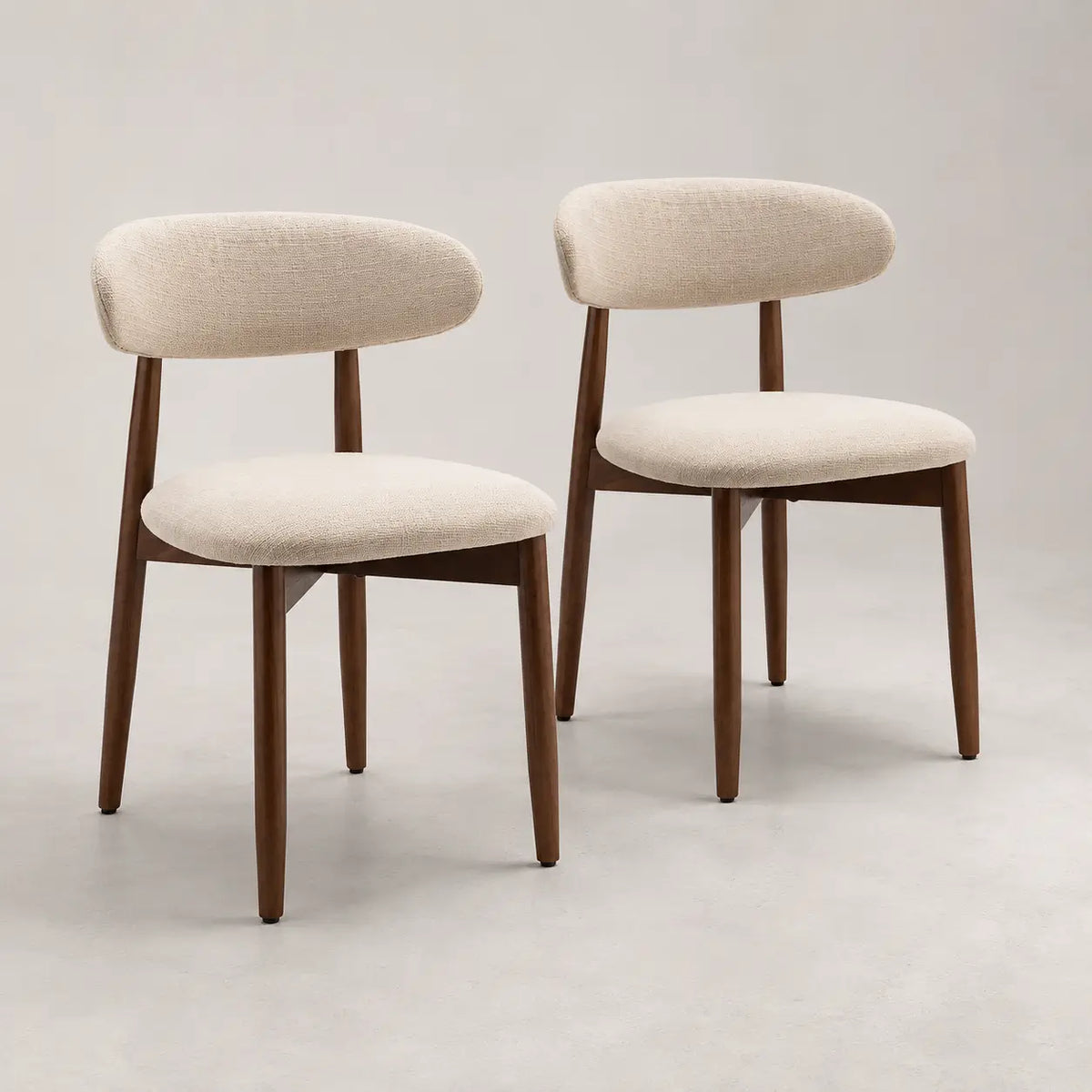 Lot de 2 chaises scandinaves en bois Elia - Beige