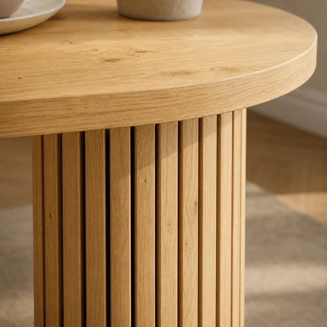 Table à manger ovale extensible en bois Faustine - Bois naturel