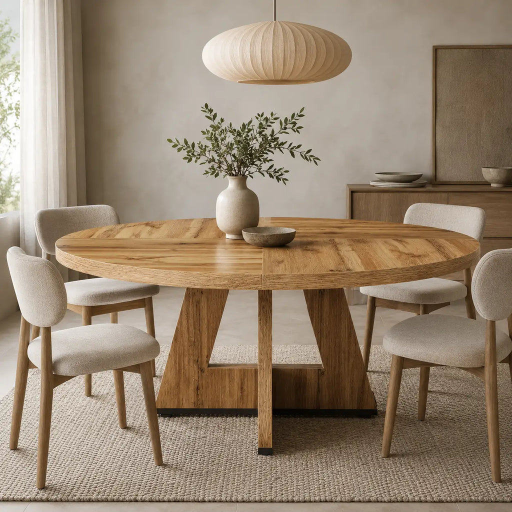 Table à manger ronde en bois Paul
