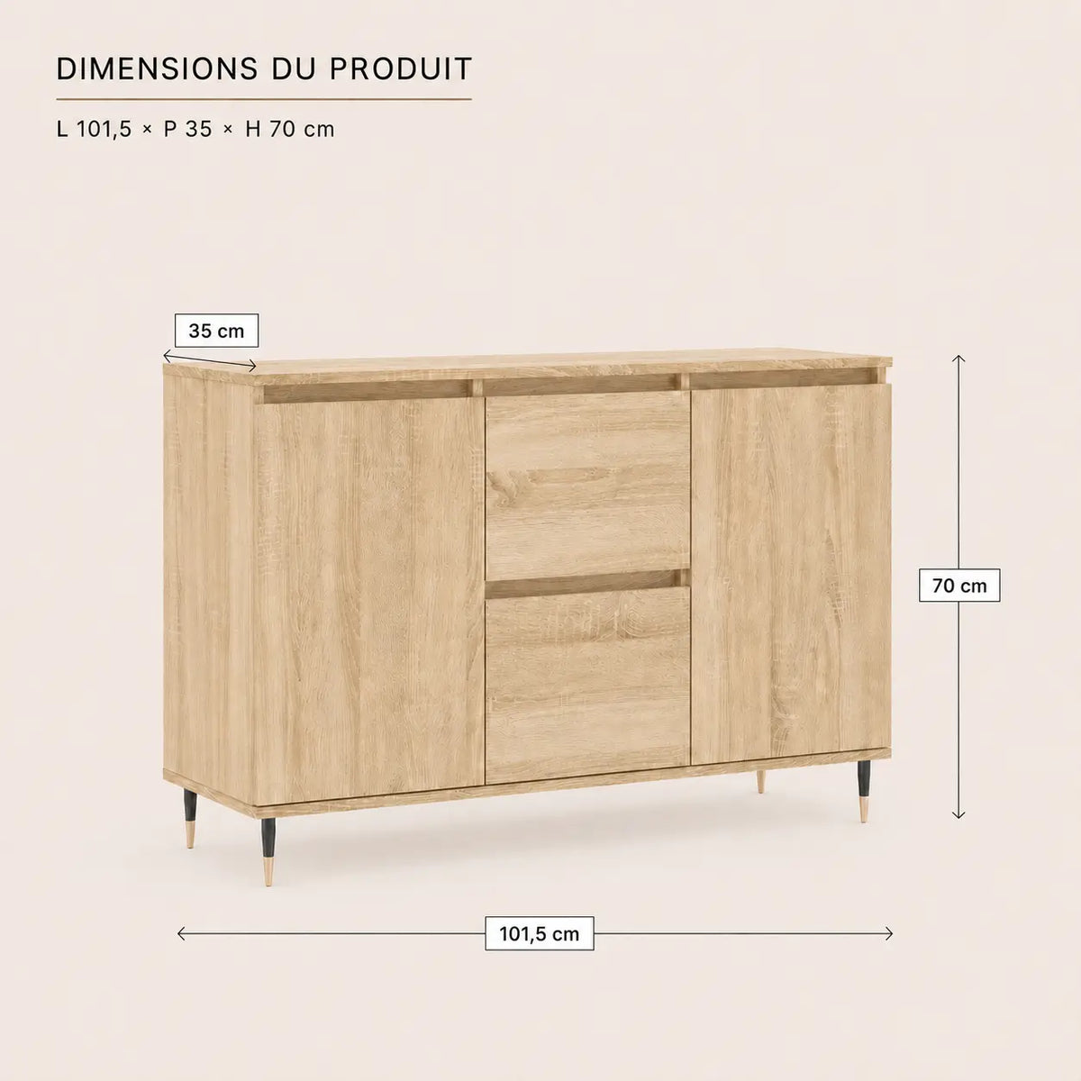 Buffet 101 cm en bois Alice