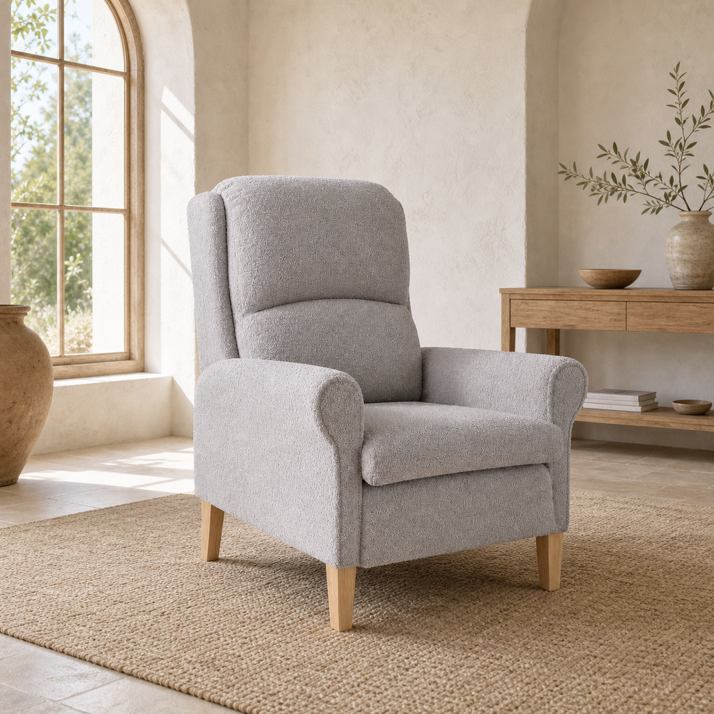 Fauteuil en bois Basile - Gris clair