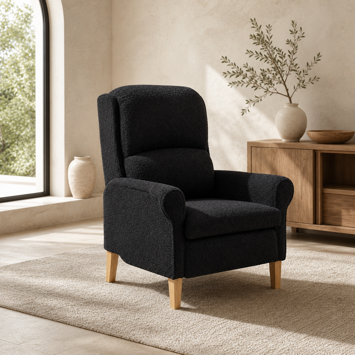 Fauteuil en bois Basile - Noir