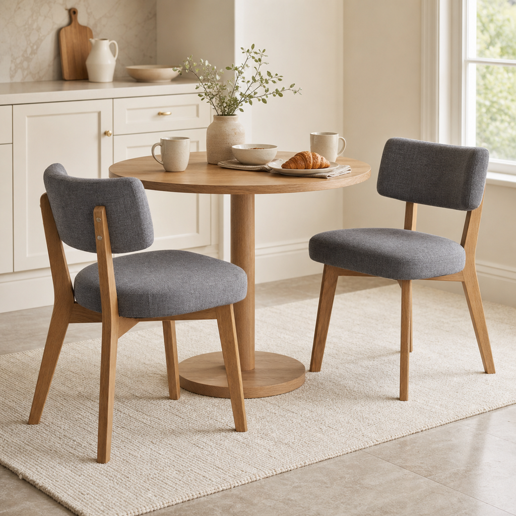 Lot de 2 chaises en bois massif Apolline - Gris
