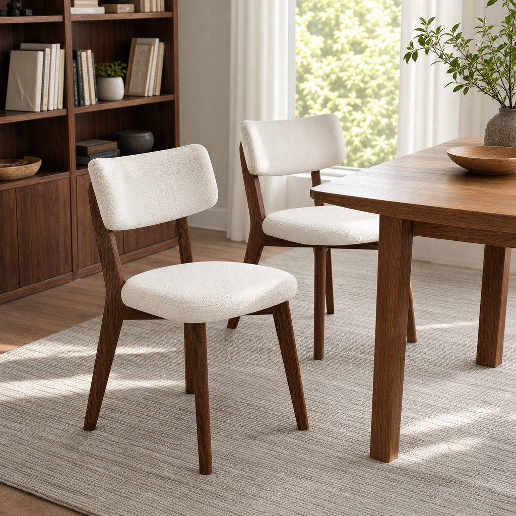 Lot de 2 chaises en bois massif Joséphine - Beige