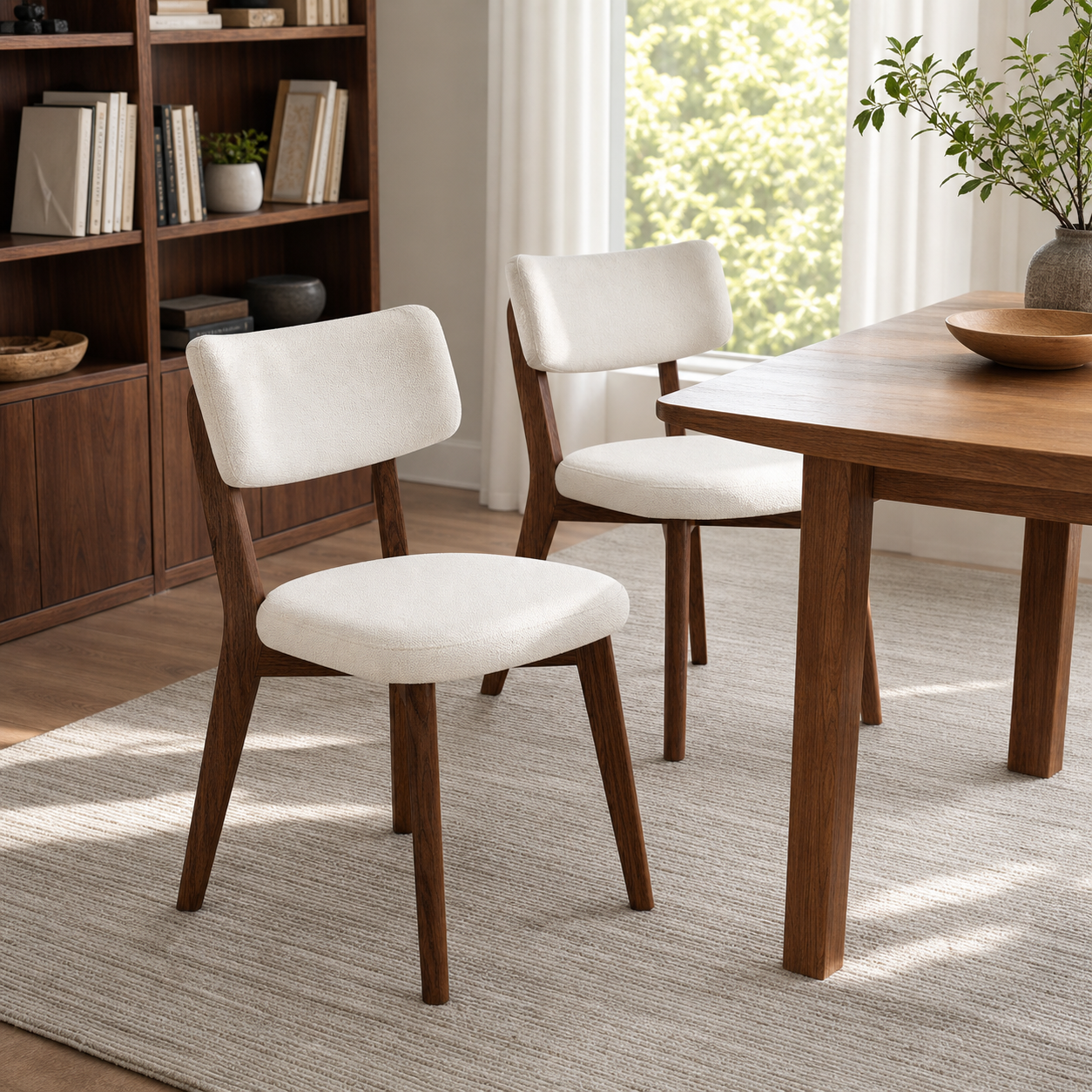 Lot de 2 chaises en bois massif Joséphine - Beige