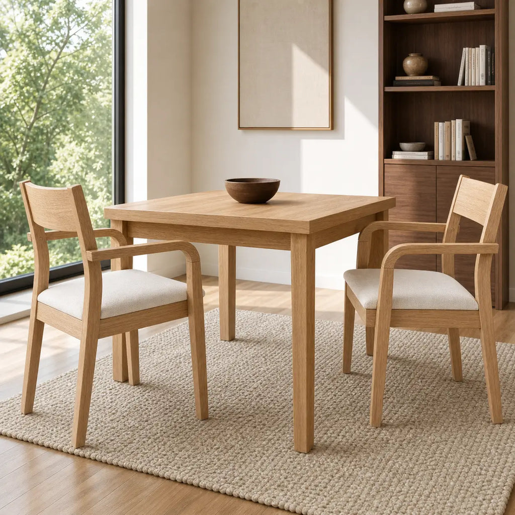 Lot de 2 chaises de salle à manger en bois d'hévéa massif Aurore