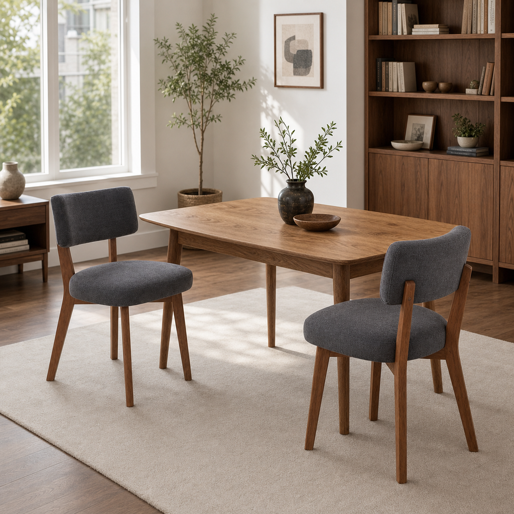 Lot de 2 chaises en bois massif Joséphine - Gris