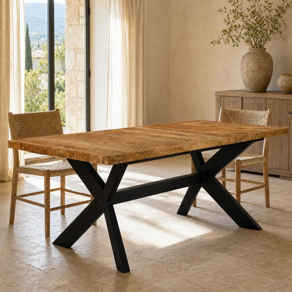 Table à manger en bois de manguier massif Gaston