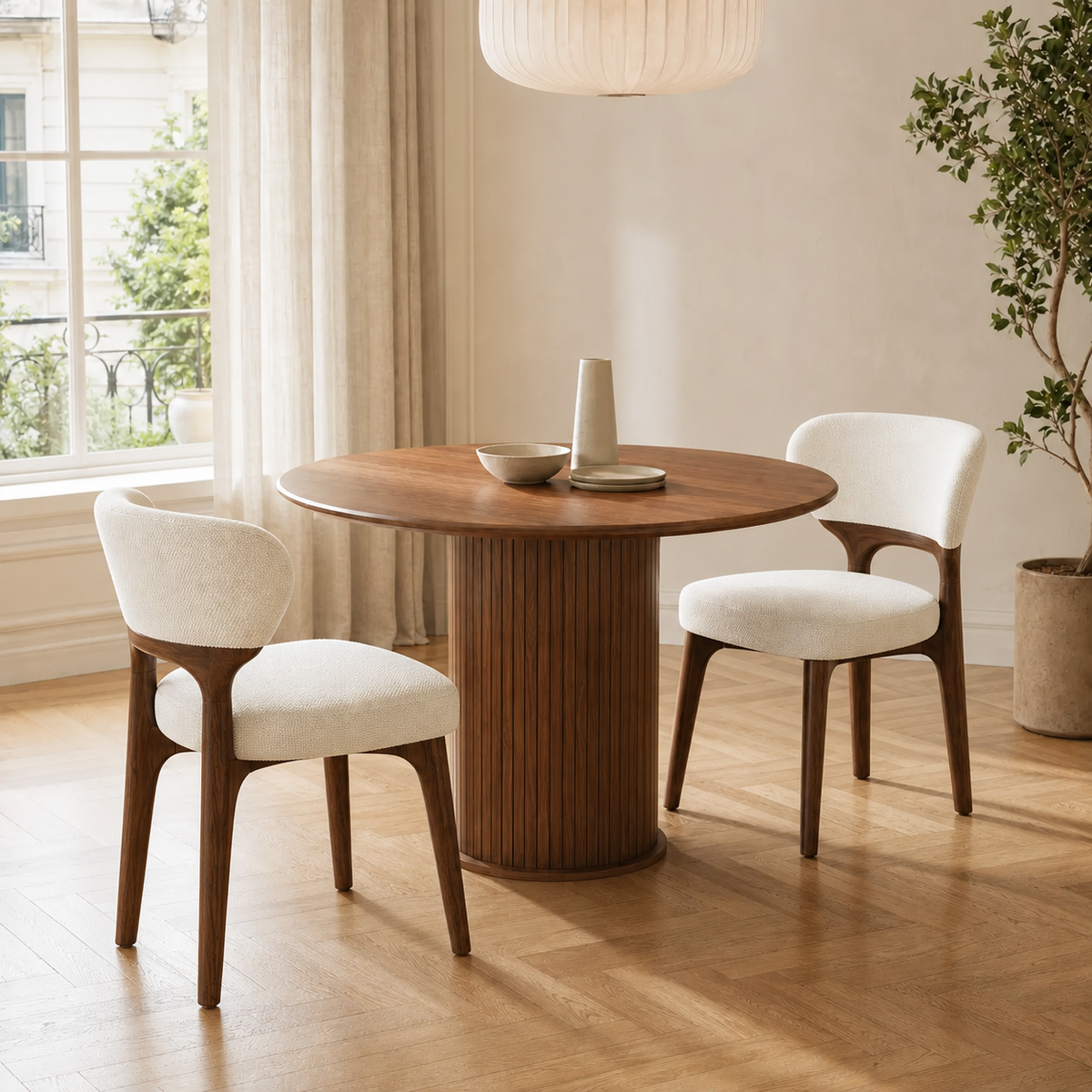 Lot de 2 chaises en bois massif Clara