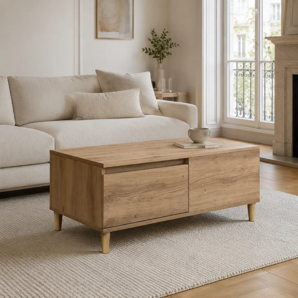 Table basse 90 cm en bois Gabrielle