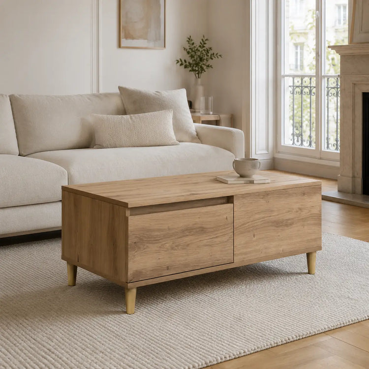 Table basse 90 cm en bois Gabrielle