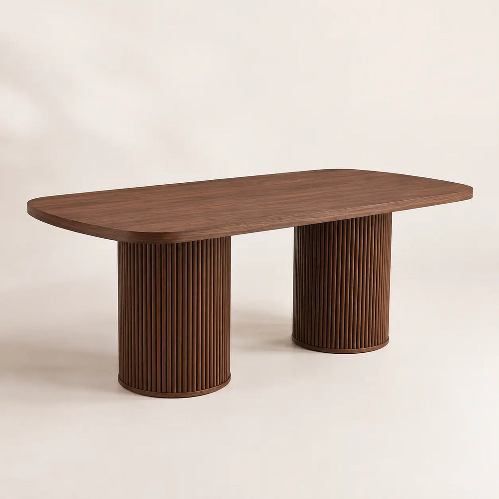 Table à manger ovale en bois Théo