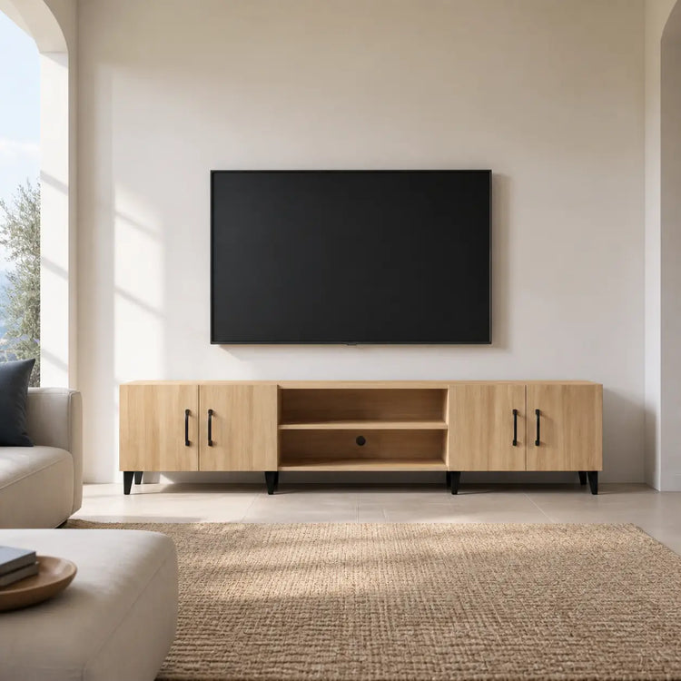 Meuble TV 180 cm en bois Hadrien