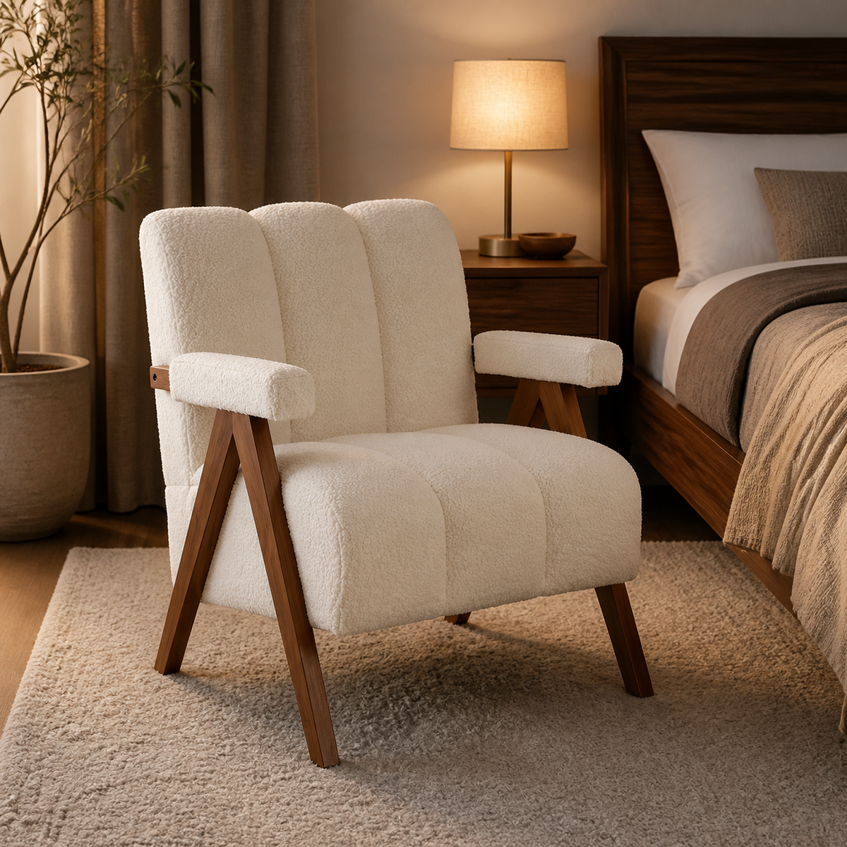 Fauteuil moderne en bois Aurélien