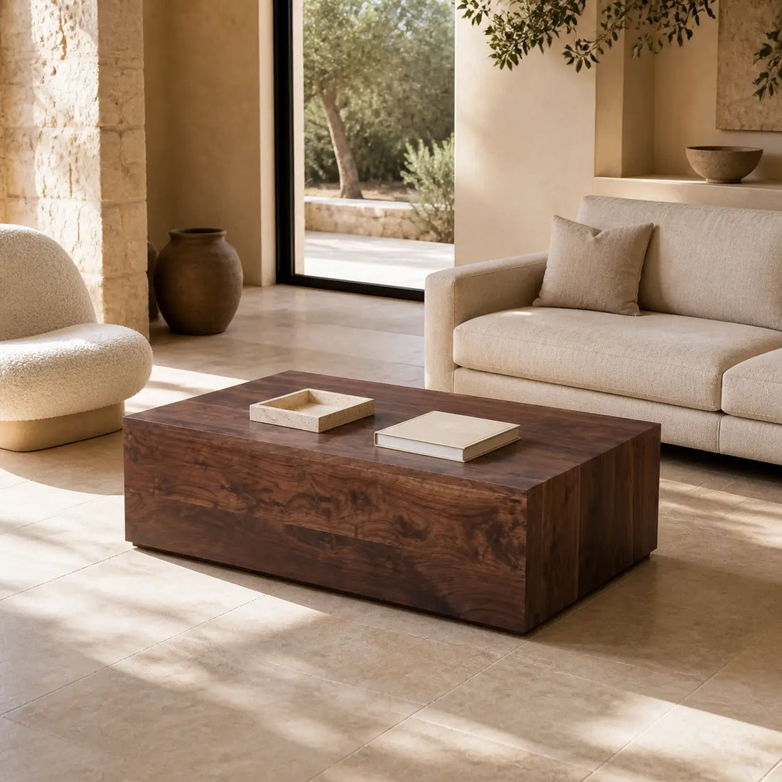Table basse rectangulaire en bois Nathan