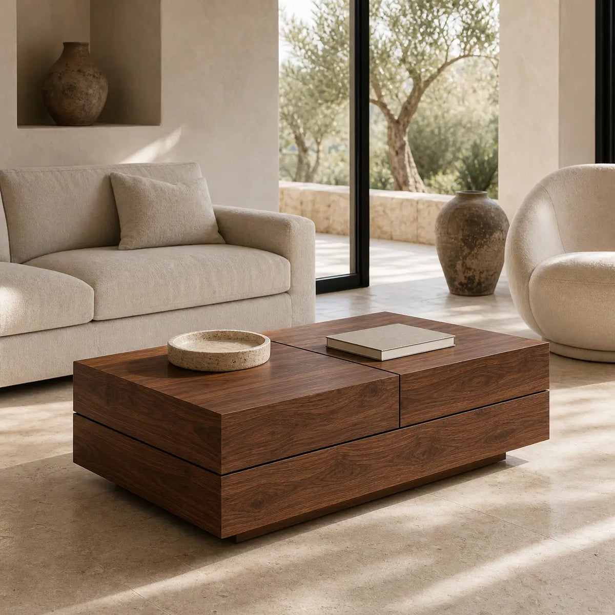 Table basse rectangulaire en bois Capucine