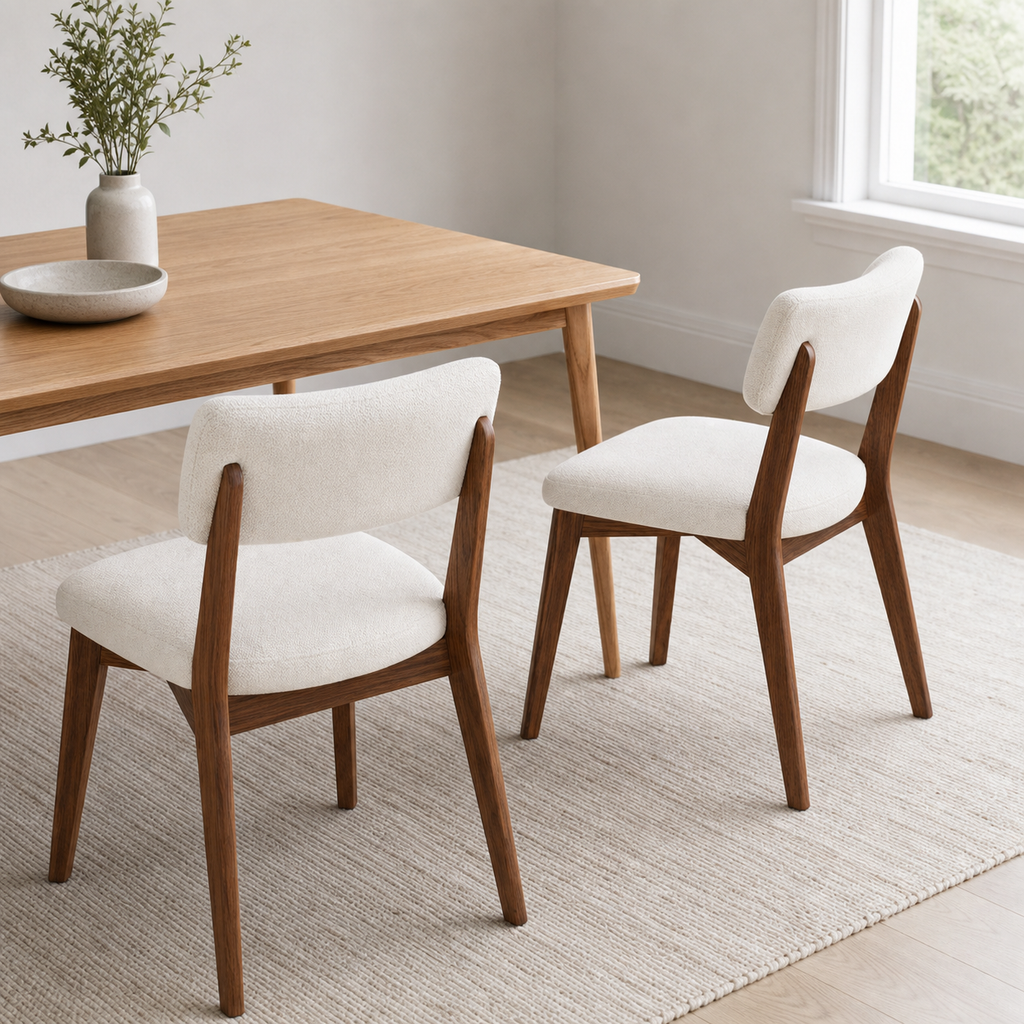 Lot de 2 chaises en bois massif Joséphine - Beige