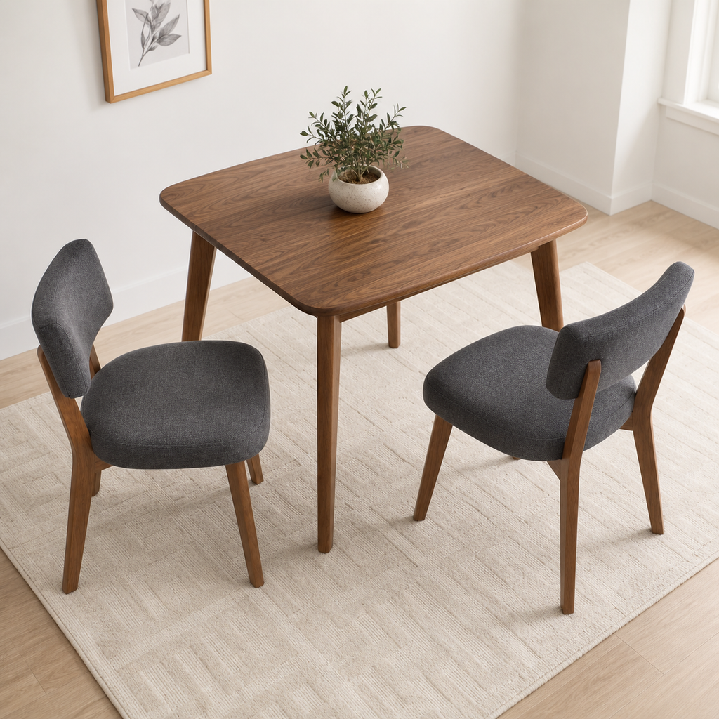 Lot de 2 chaises en bois massif Joséphine - Gris